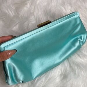 RARE Tiffany & Co. Satin Clutch in Tiffany Blue